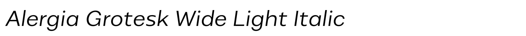 Alergia Grotesk Wide Light Italic image